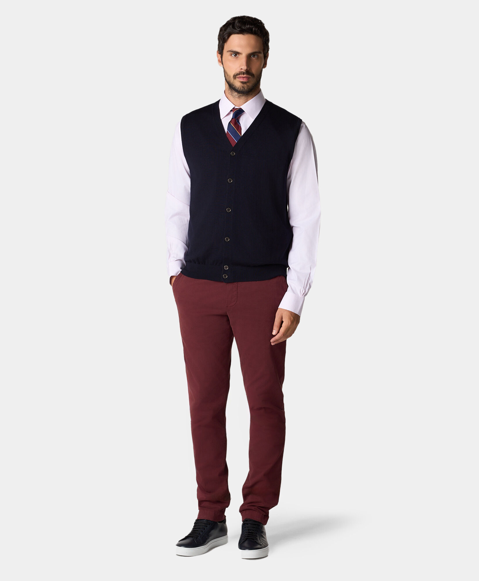Brooks Brothers Slim Fit Cotton Chinos Burgundy CPCHI014COBSP002BORDP001