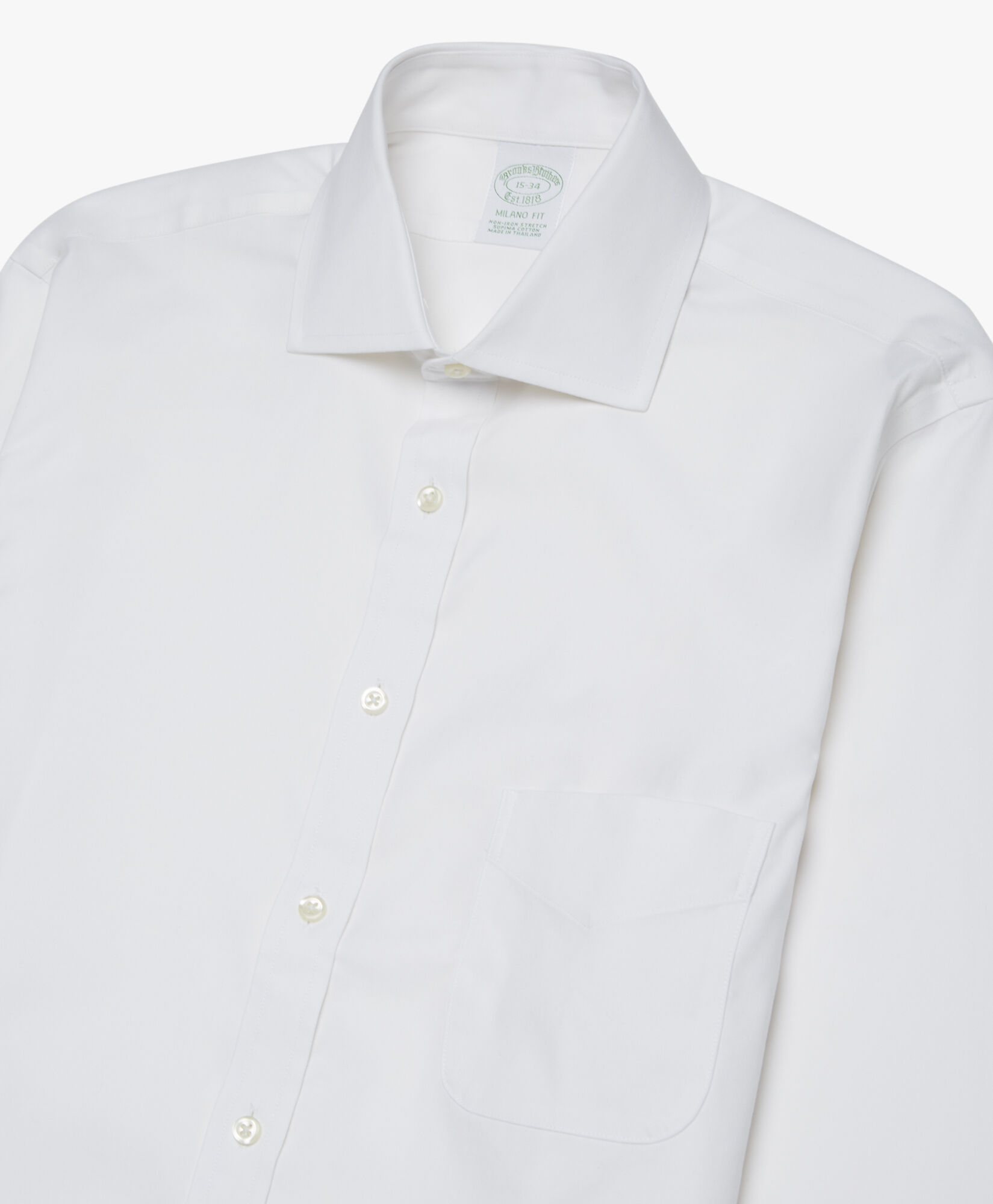 Camicia Bianca Slim Fit Non Iron in cotone stretch con collo semi