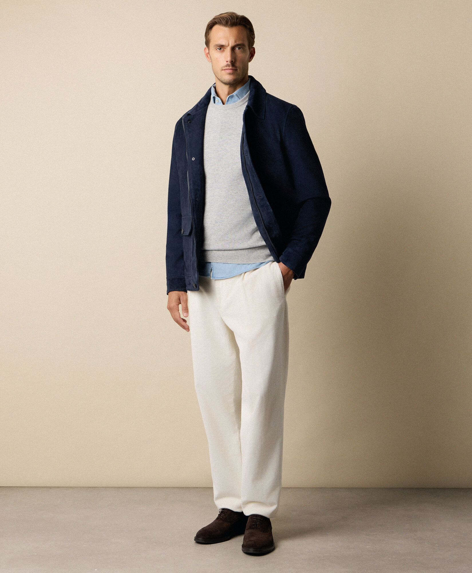 Brooks Brothers Lambswool Crewneck Light Grey KNCRN063WOPWO004LTGRP001