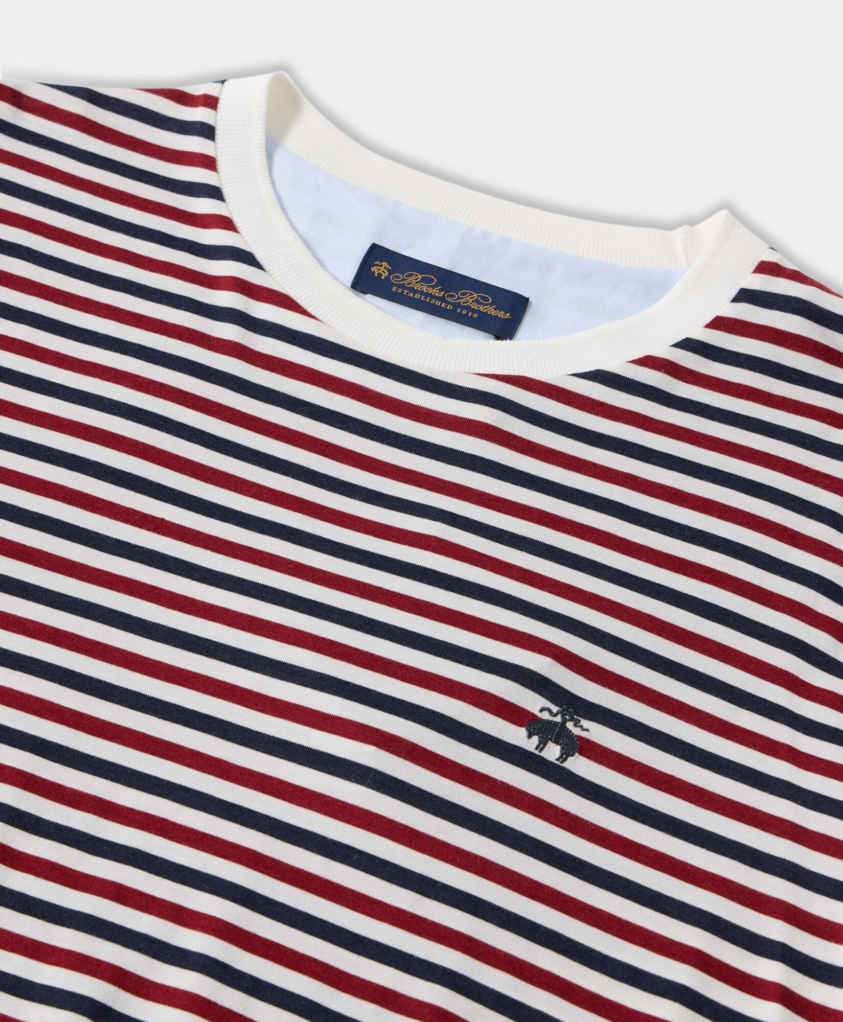 Brooks Brothers Striped Cotton Blend T-Shirt Multicolor KNTSH005LYBCO002MULTI001