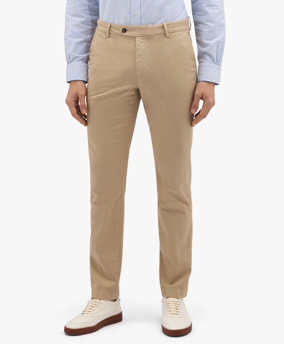 Brooks Brothers Pantalone chino beige in cotone elasticizzato Beige CPCHI026COBSP002BEIGP001