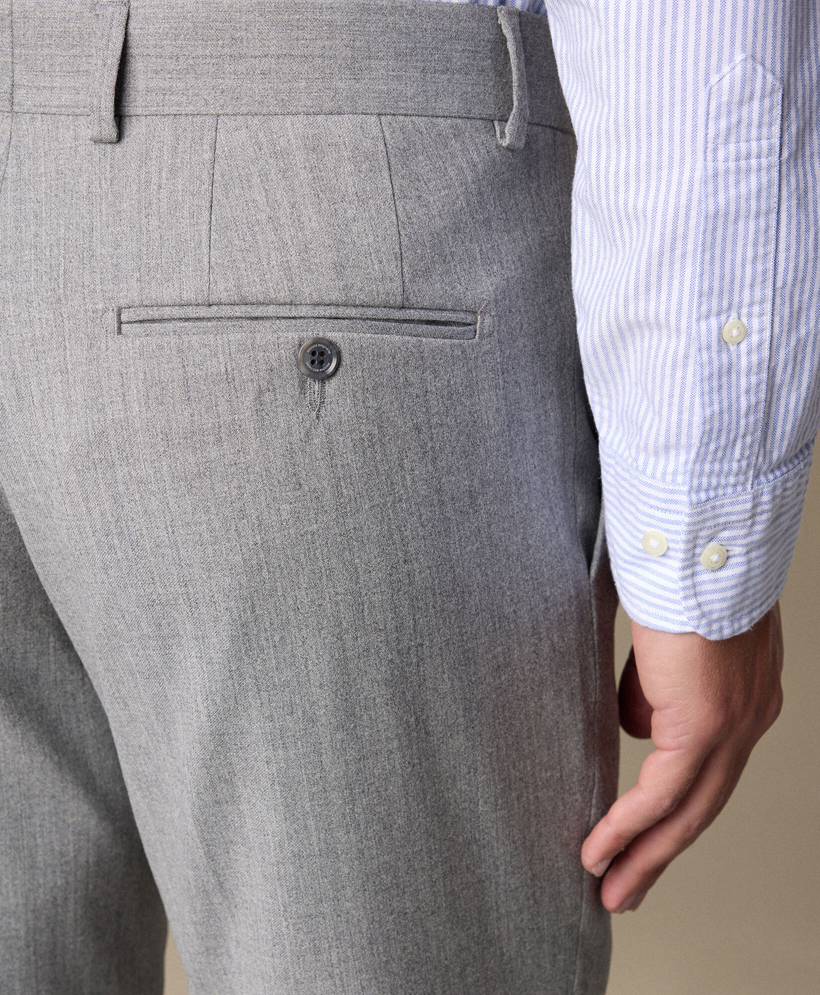 Brooks Brothers Virgin Wool Blend Trousers Light Grey DTROU037WVBPL005LTGRP001