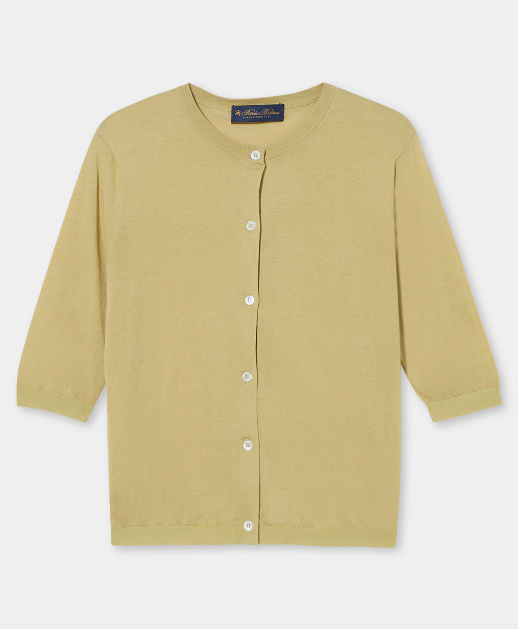 Brooks Brothers Cardigan en Mélange de Soie Menthe KNCAR012SEBLI002MINTP001