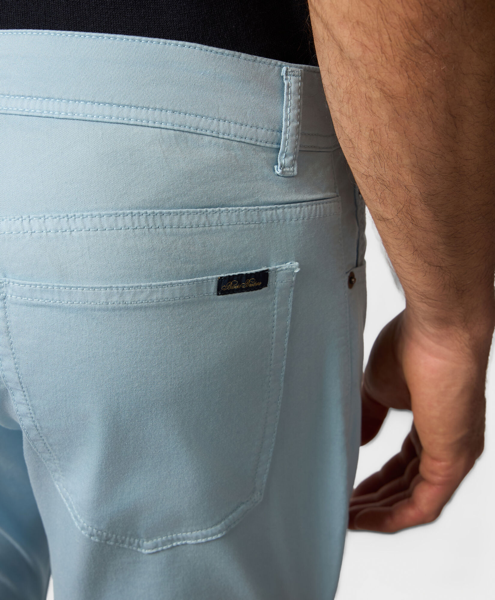 Brooks Brothers Pantalon 5-Pocket en Coton Stretch Ciel CPFPK021COBSP002SKYP0001