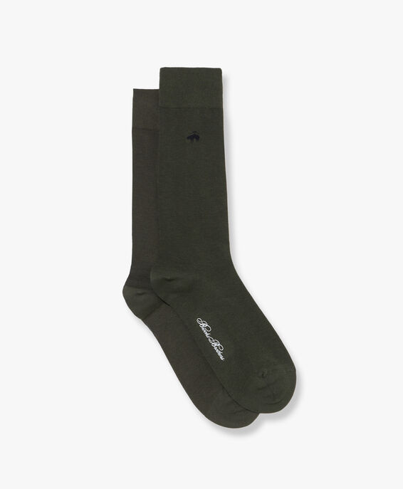Brooks Brothers Mid-Calf Cotton Socks Military MXAC90003KN10255001P