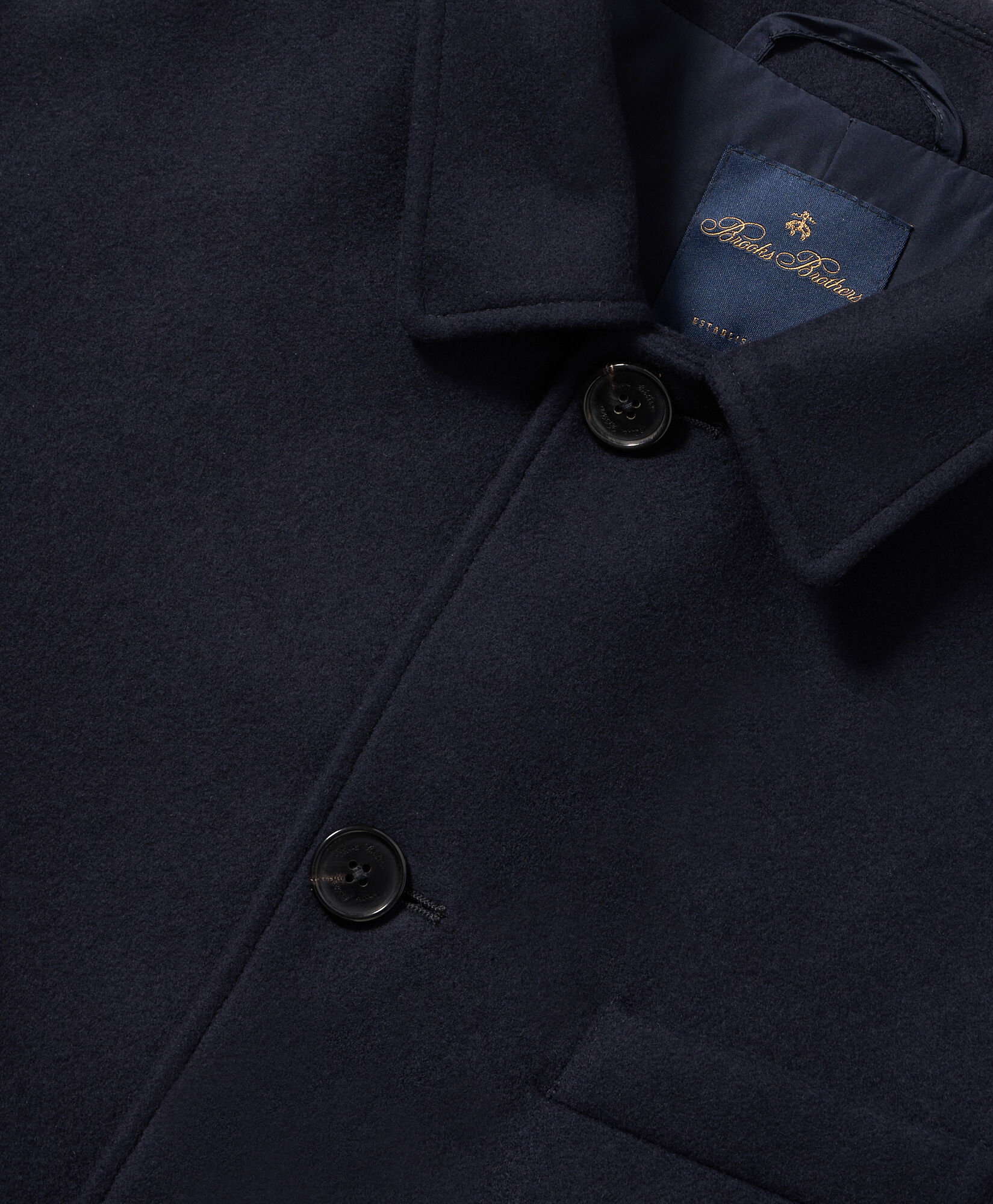 Brooks Brothers Wool Overcoat Navy COCOA006WOBPA002NAVYP001