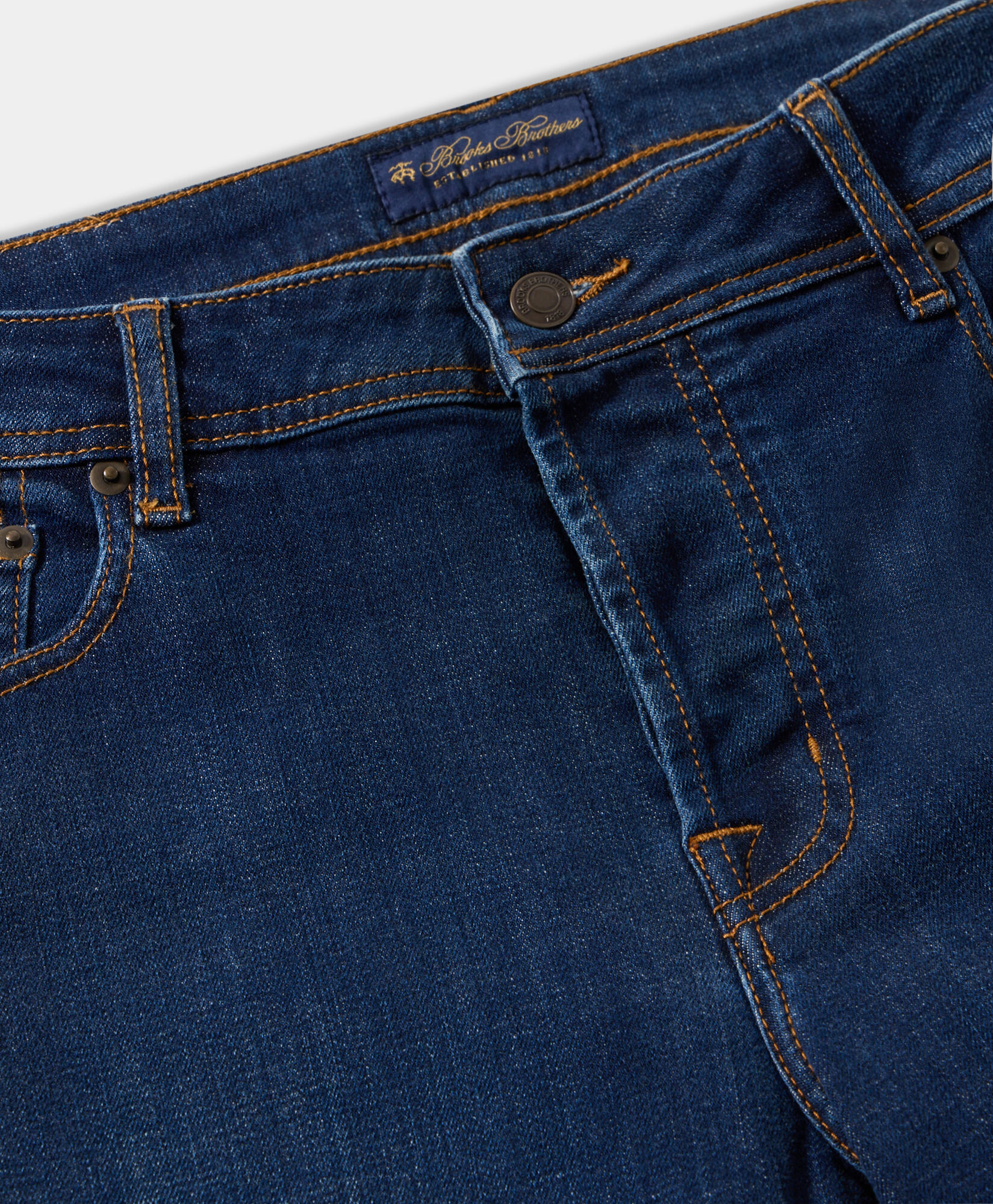 Brooks Brothers Pantalon 5-Pocket en Denim Stretch Coton Bleu CPFPK026COBSP001BLUEP001