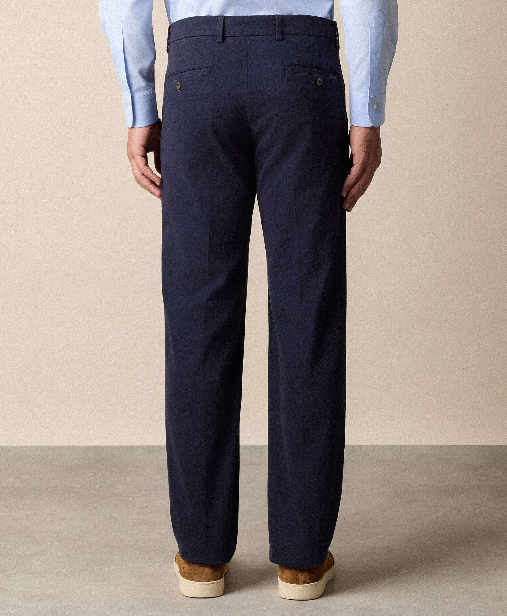 Brooks Brothers Regular Fit Soft Twill Kirman Chino Navy CPCHI061COBSP002NAVYP001