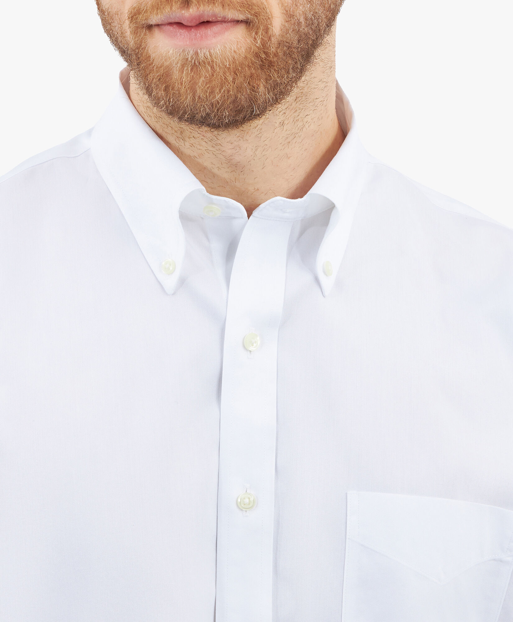 Brooks Brothers Camisa classique Regular Fit sans repassage avec col Polo boutonné White 1000095237US100199832