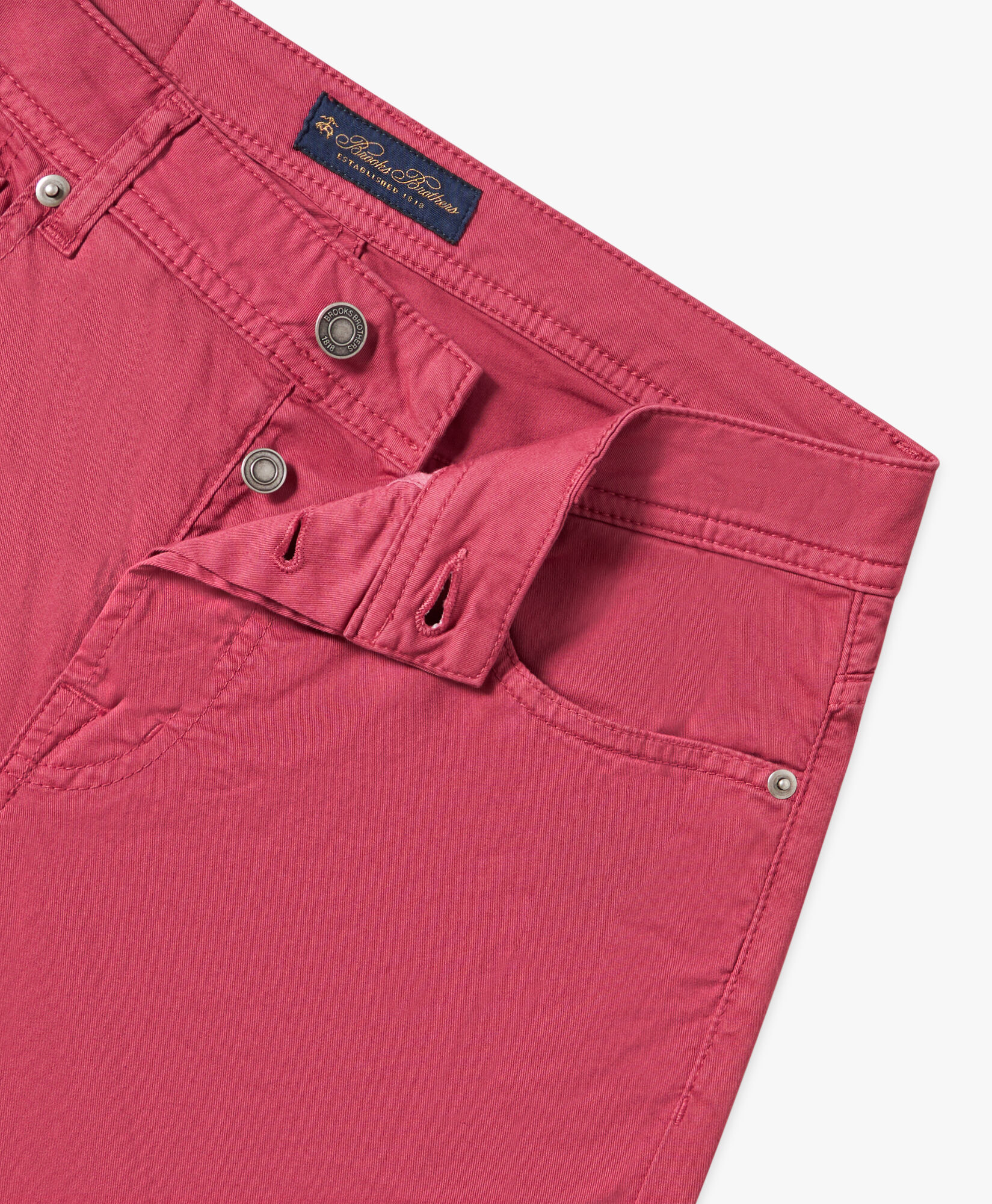 Brooks Brothers Pantalon cinq poches rouge en coton stretch Rouge CPFPK021COBSP002REDPL001