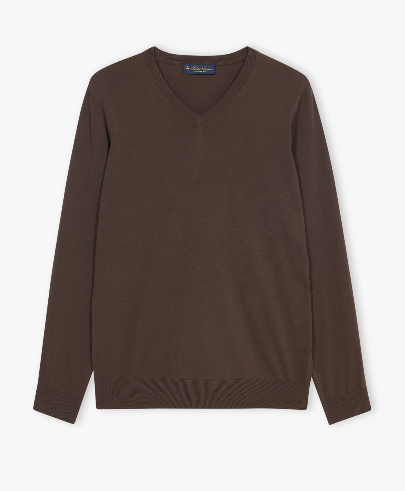 Brown Cotton V Neck Sweater in Brown for Men Brooks Brothers UK
