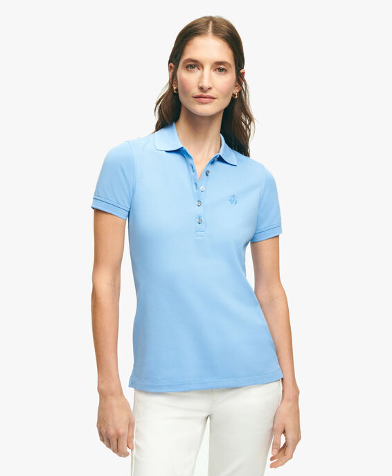 Brooks Brothers Supima Cotton Stretch Pique Polo Shirt Light/Pastel Blue 1000090498US100197270