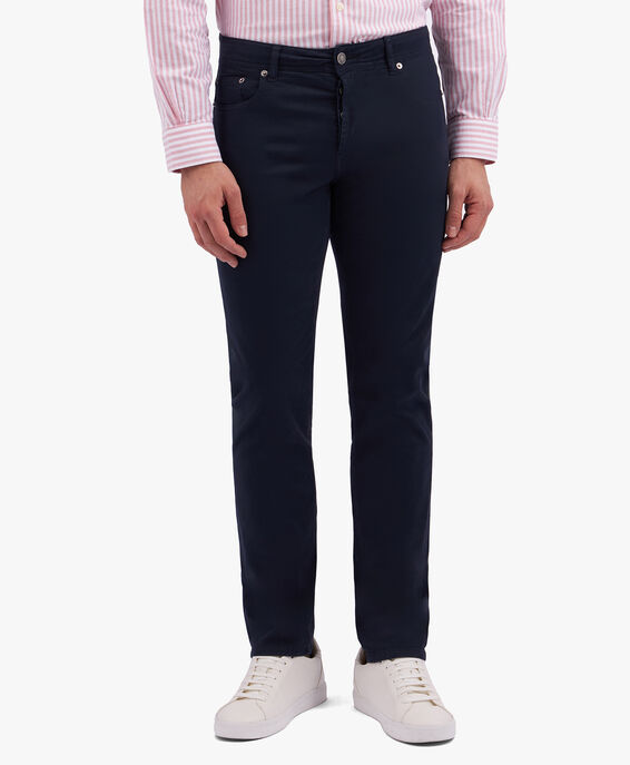Brooks Brothers Pantalon bleu marine à cinq poches en coton stretch Marine CPFPK014COBSP002NAVYP001