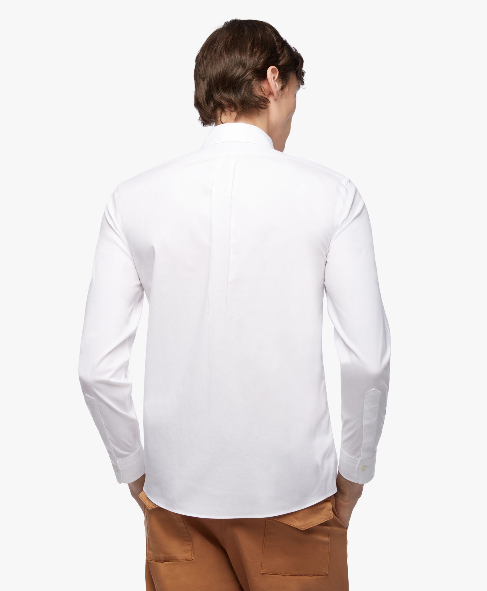 Brooks Brothers Slim Fit Non-Iron Oxford Pinpoint Button Down Shirt White 1000095084US100199385