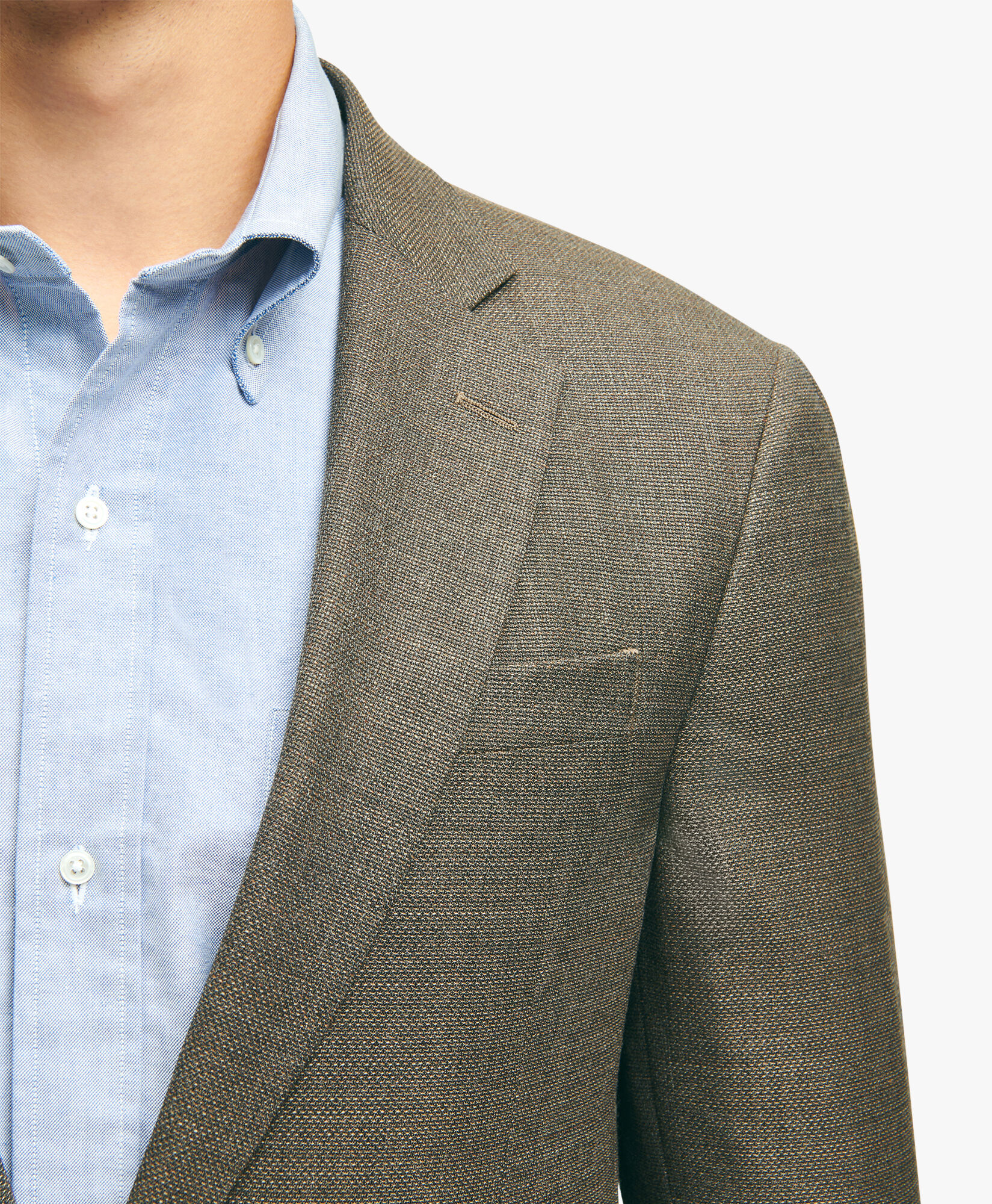 Brown Wool Hopsack Sportcoat in Khaki for Men Brooks Brothers UK