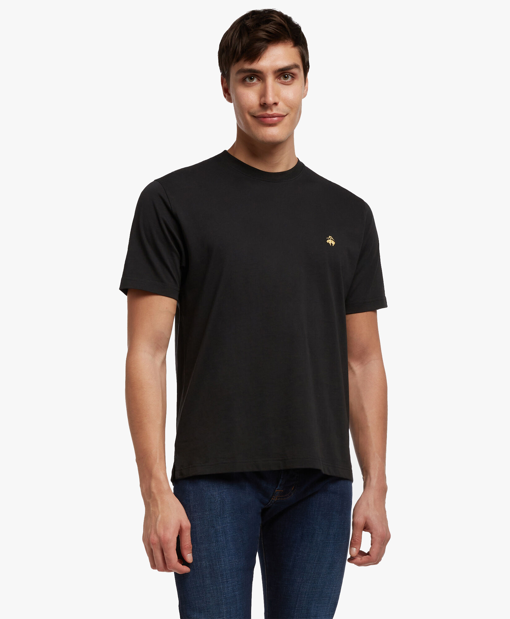 Classic Short Sleeves Cotton T Shirt in Black Brooks Brothers EU