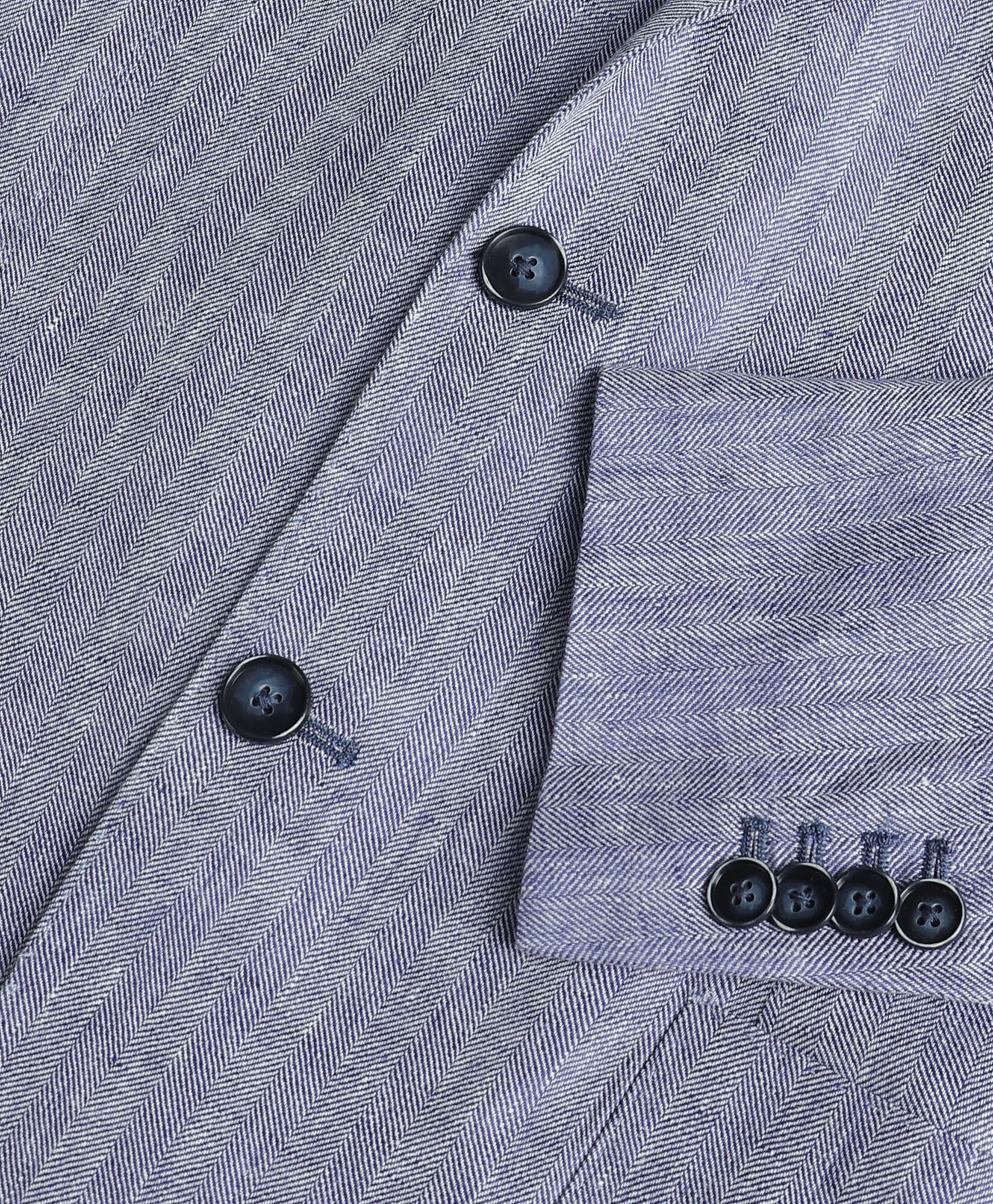 Brooks Brothers Herringbone Design Leinen Blazer Blau JKREG063LIPLI001BLUEF001