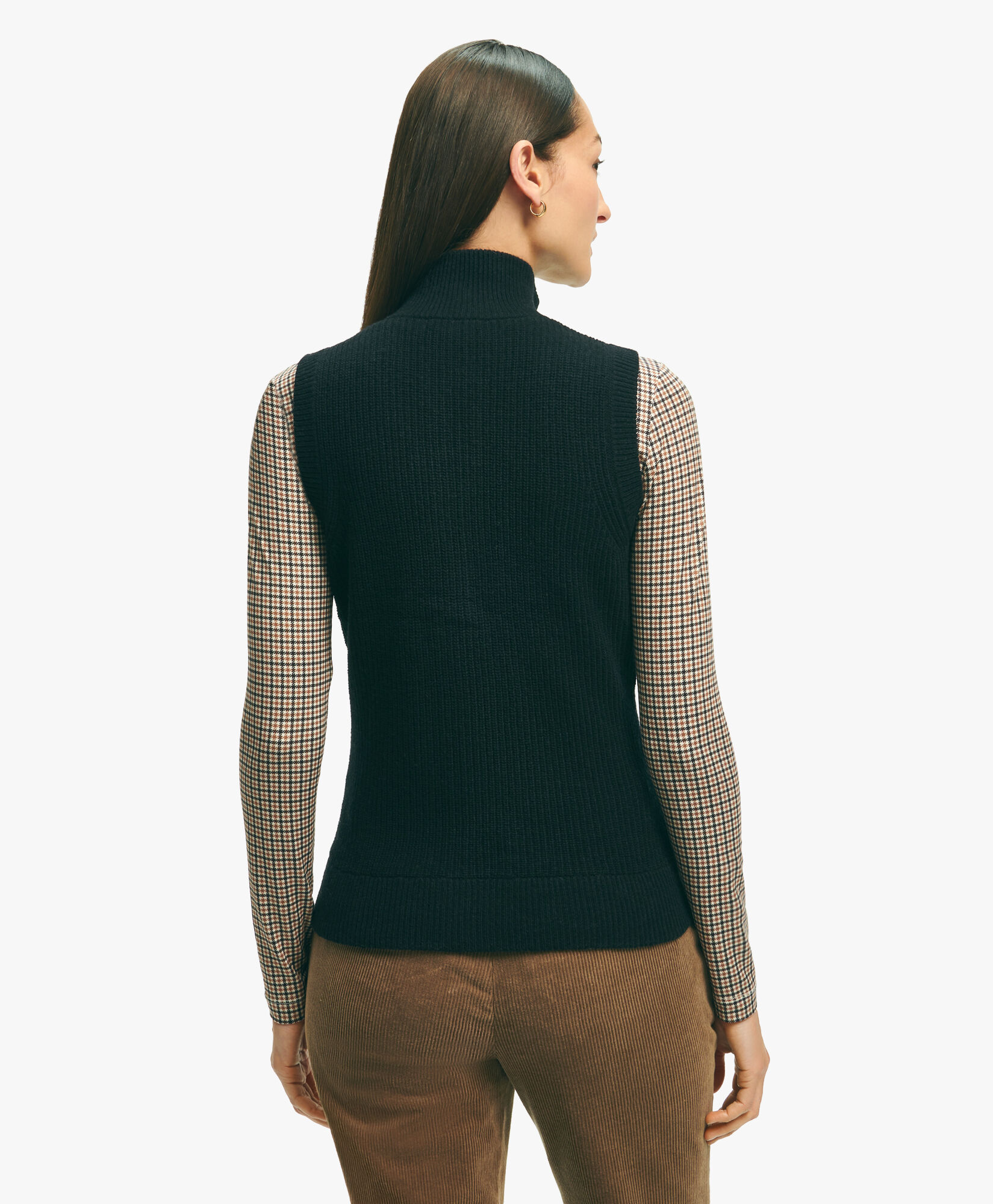 Black Merino Wool Blend Sweater Vest in Black Brooks Brothers EU