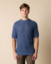 Brooks Brothers Cotton-Linen Knit T-Shirt Denim