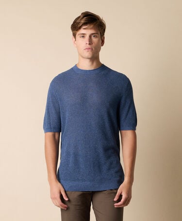 Brooks Brothers Cotton-Linen Knit T-Shirt Denim