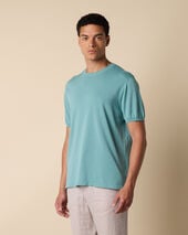 Brooks Brothers Makò Cotton T-Shirt Mineral Blue
