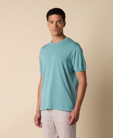 Brooks Brothers T-shirt en Coton Makò Bleu Minéral