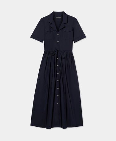 Brooks Brothers Midi-Hemdkleid aus Baumwolle mit Gürtel und Taschen Marineblau