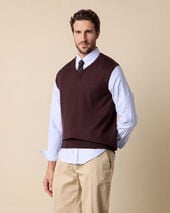Brooks Brothers Weste aus Merinowolle Bordeauxbraun