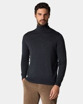 Brooks Brothers Merino Wool Turtleneck Sweater Light Grey