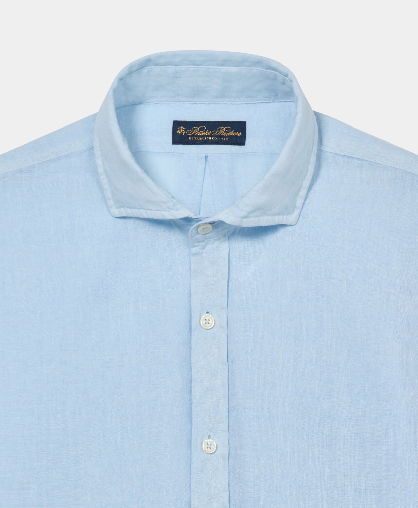 Regular Fit Linen Shirt with Spread Collar