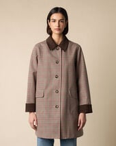 Brooks Brothers Checked Cotton Bonded Twill Coat Meteorite