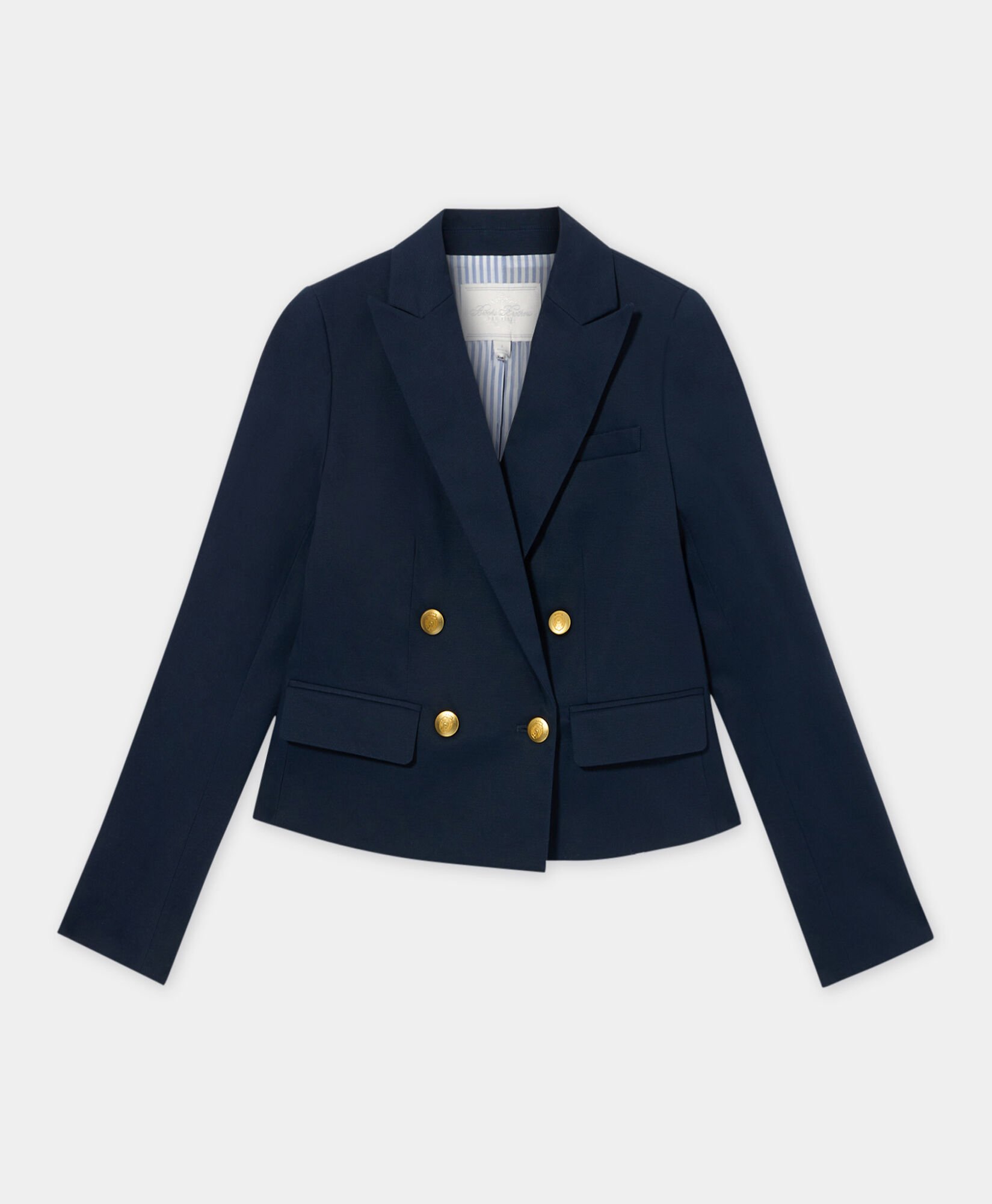 Cropped Double-Breasted Faille Blazer