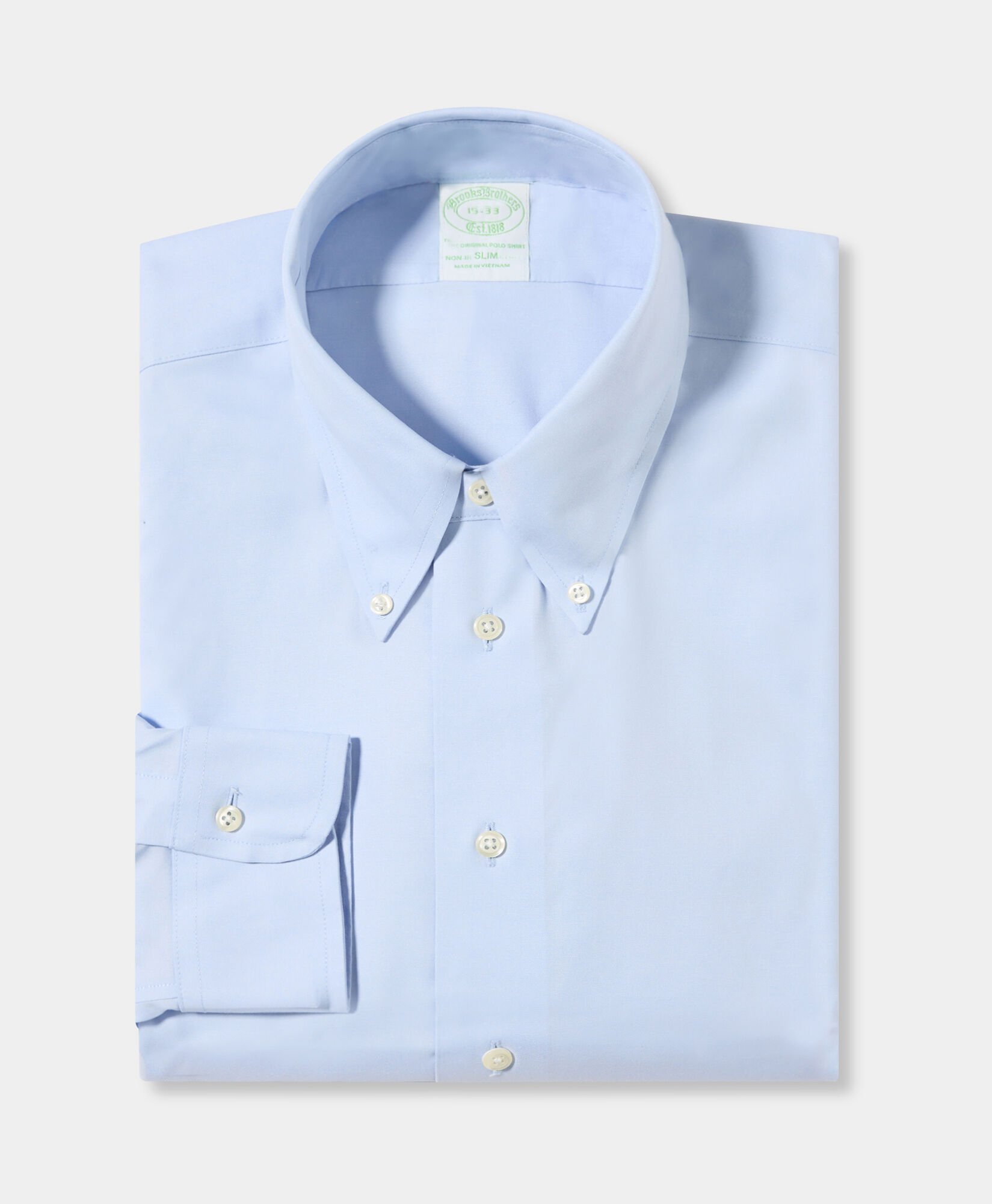 Slim Fit Non-Iron Oxford Pinpoint Shirt with Button Down Collar