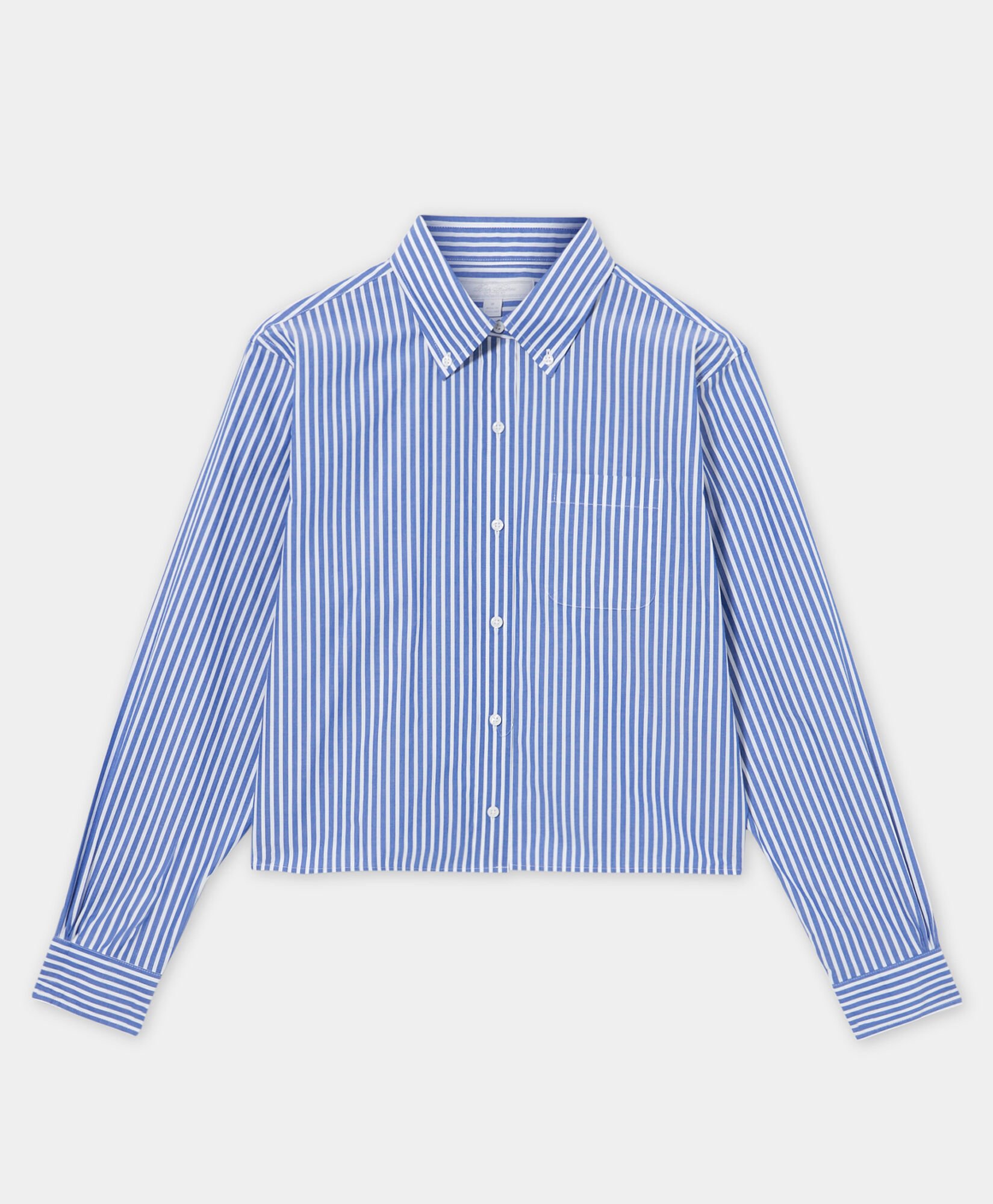 Cropped Striped Cotton Poplin Shirt