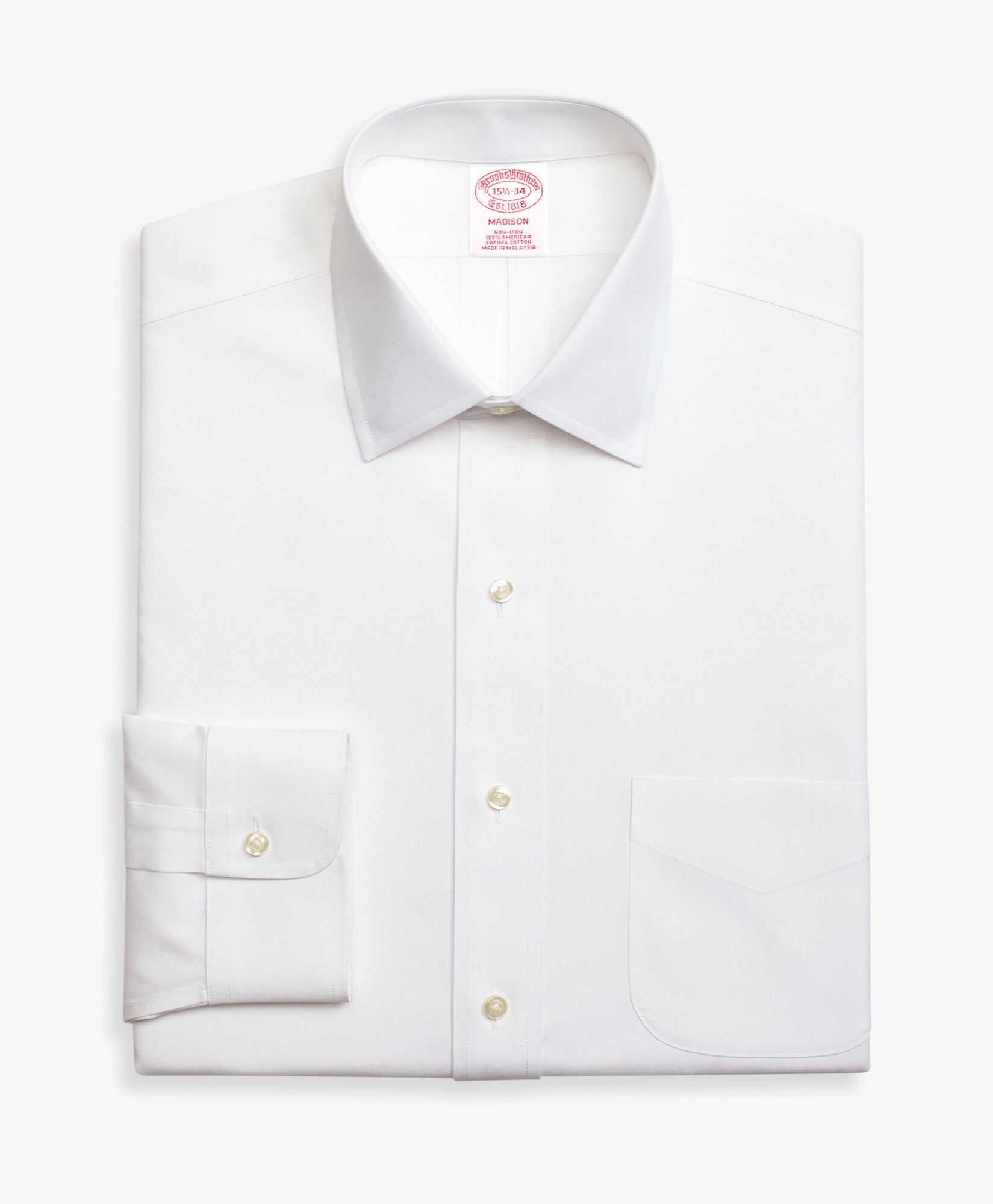 Slim Fit Non-Iron Stretch Cotton Shirt with Ainsley Collar