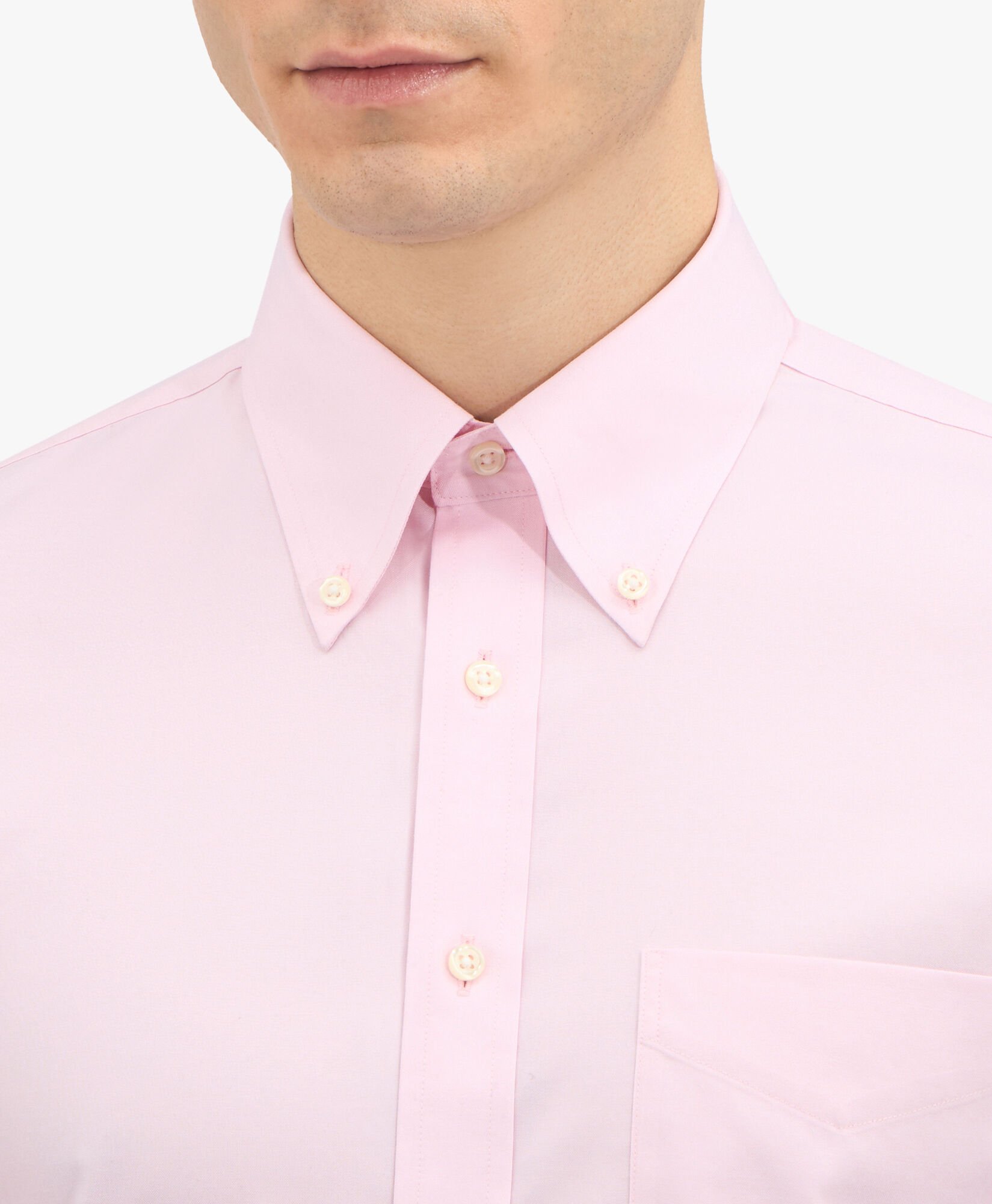 Slim Fit Non-Iron Stretch Cotton Shirt with Button Down Collar