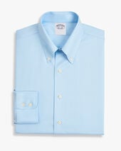 Brooks Brothers Slim Fit Non-Iron Stretch Supima Cotton Shirt with Button Down Collar Pastel Blue