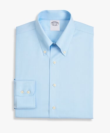 Brooks Brothers Slim Fit Non-Iron Baumwollhemd mit Button-Down-Kragen Blau