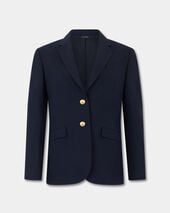 Brooks Brothers Hopsack Blazer with Gold Buttons Navy