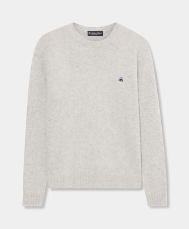 Brooks Brothers Shetland Wool Crewneck Light Grey