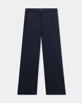 Brooks Brothers Wide-Leg Stretch Virgin Wool Pants Navy