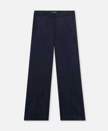 Brooks Brothers Wide-Leg Stretch Virgin Wool Pants Navy