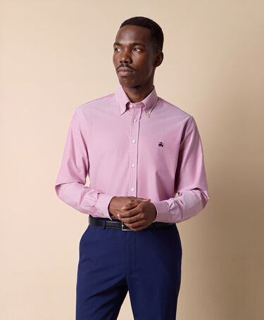 Brooks Brothers Camicia Regular Fit Oxford con Collo Button Down Rosso