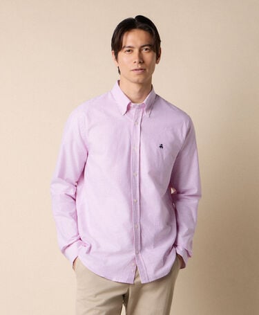 Brooks Brothers Slim Fit Oxford Shirt with Button Down Collar Magenta