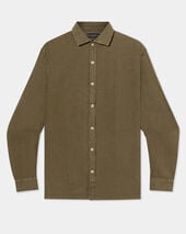 Brooks Brothers Koszula Slim Fit z lnu z kołnierzem typu spread Oliwkowy