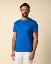 Brooks Brothers T-shirt en Coton avec poche poitrine Bleu royal