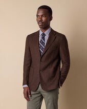 Brooks Brothers Blazer aus Schurwolle Slub Braun Brooks Brothers Blazer aus Schurwolle Slub Braun