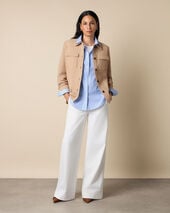 Brooks Brothers Suede Leather Shirt Jacket Natural