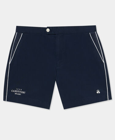 Brooks Brothers Brooks Brothers x Canottieri - Pantalón Corto de Tenis de Algodón Supima Azul Marino