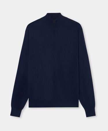 Brooks Brothers Sweter Full Zip z Jedwabiu-Kaszmiru Granatowy